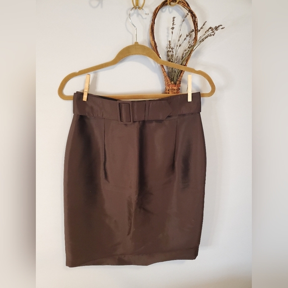 Vintage Talbots brown belted skirt - Picture 1 of 11